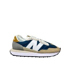 New Balance 237 Sneakers Mens 9 Blue Tan Suede Nylon Retro Running Gym MS237VF